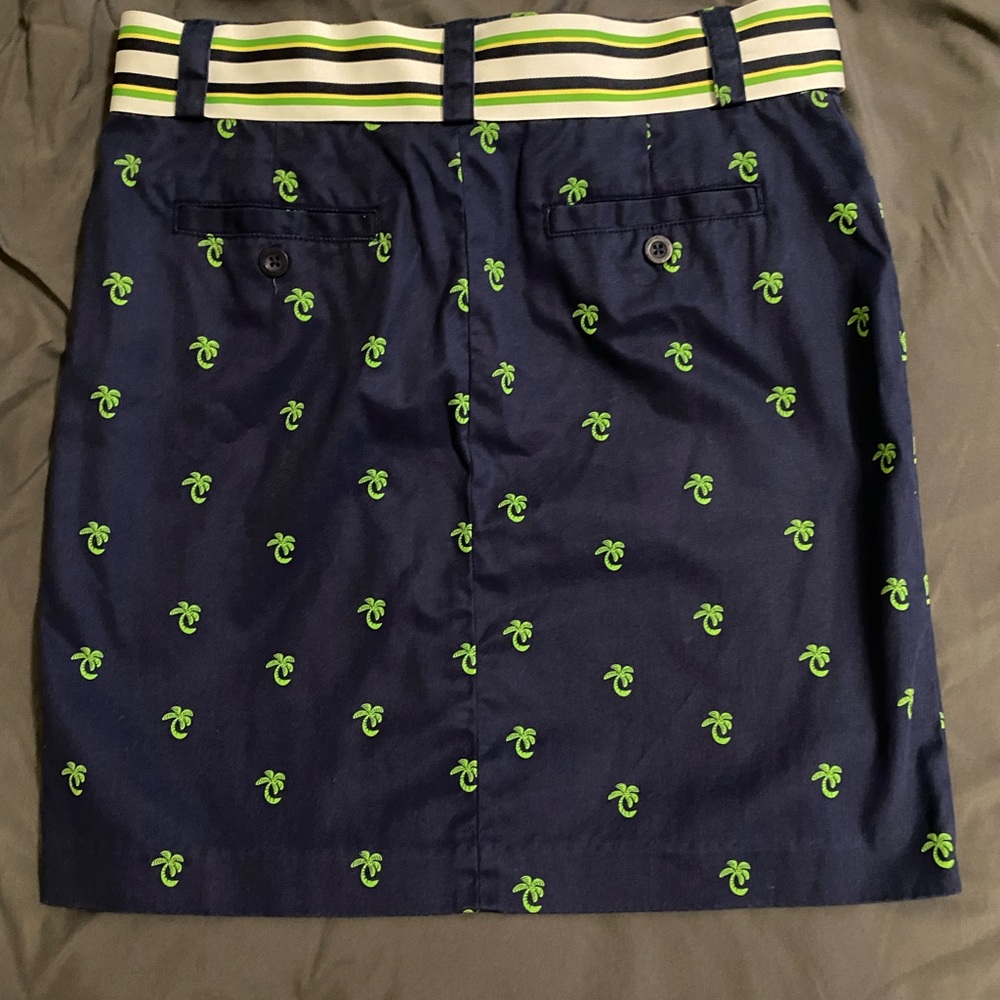 Lilly Pulitzer Navy and Green Palm Tree Skirt 4 - Picture 5 of 5